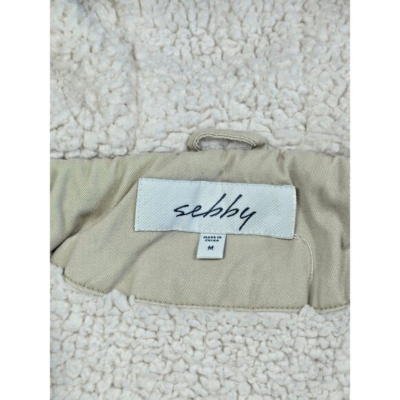 Sebby Y2K Beige Hooded Jacket Sherpa Lining Size M Bella Swan - Picture 2 of 6
